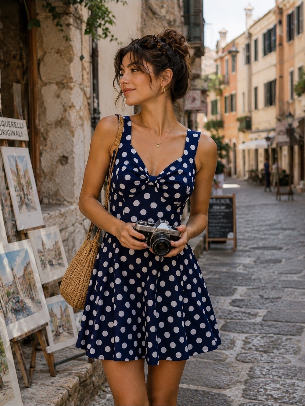 Monteau Polka Dot Dress, Size Small - Picture 5 of 12